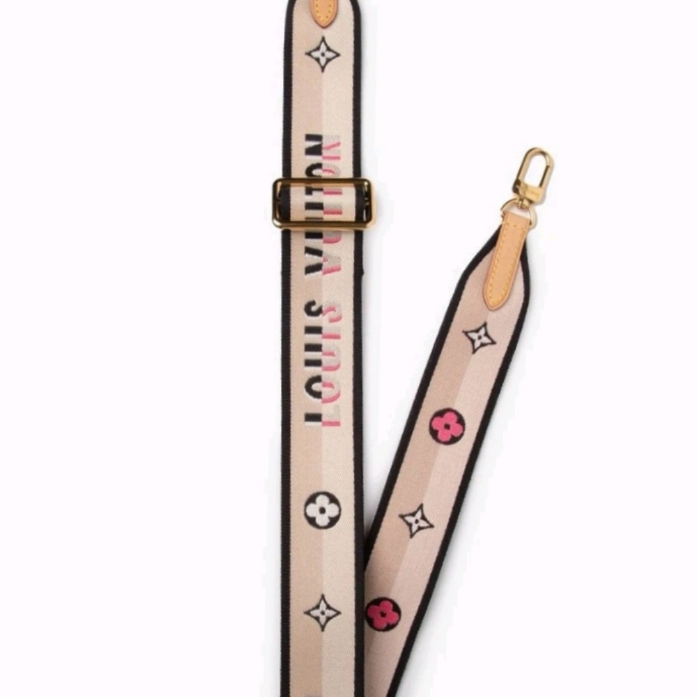 Louis Vuitton Cream and Pink Monogram Belt - Jacquard Speedy Strap
